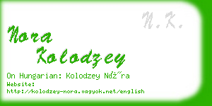 nora kolodzey business card